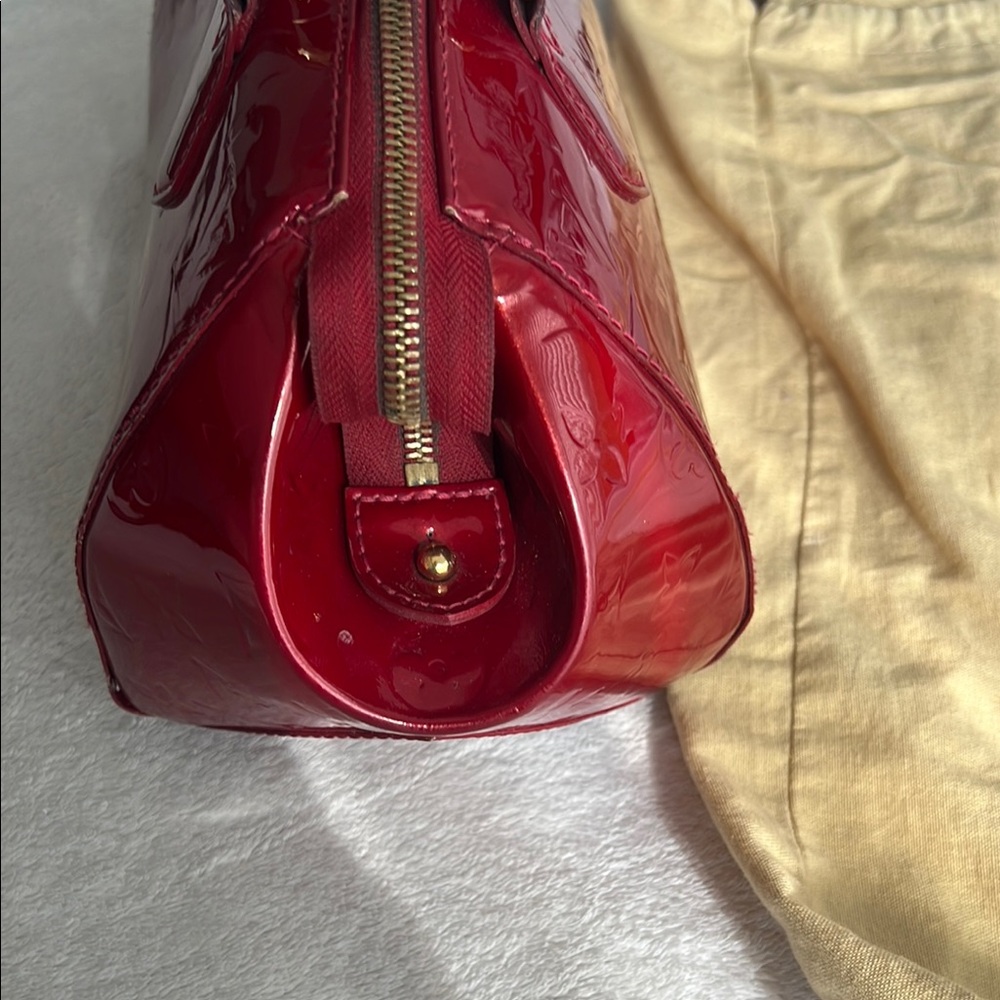 Louis Vuitton  Sherwood   Red Satchel with Monogram Embossing and Gold Hardware - Picture 5 of 14